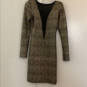 Gold & Black sheer dress - NEW - size Small